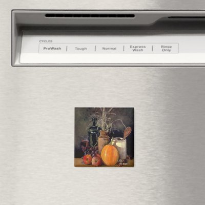 Autumn Decorations on Table Refrigerator Magnet by Sandyspider