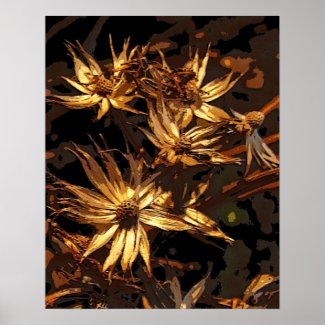 Autumn Dried Flower Abstract Poster