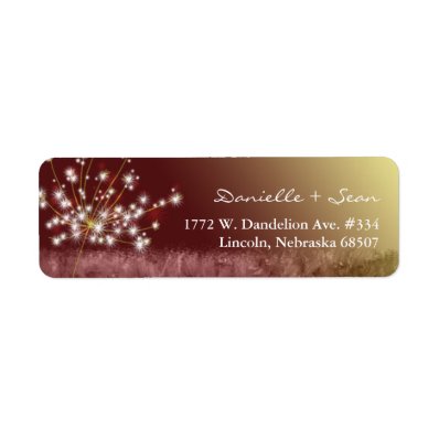 Autumn Elegance Dandelion Wedding Label