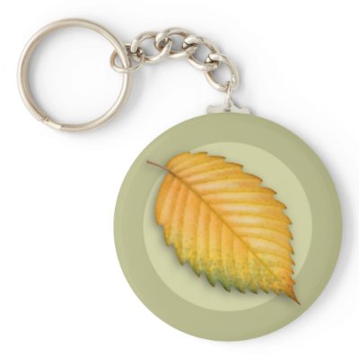 Autumn Elm Leaf Keychain by jamieco