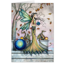 Autumn Fairy Dragon Card by Molly Harrison