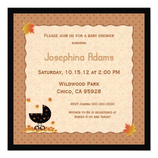 Autumn Fall Baby Shower Invites Gender Neutral