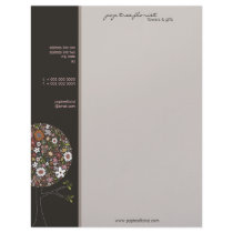 Autumn / Fall Flowers Pop Tree Template Letterhead