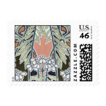 autumn fall foliage floral art nouveau postage
