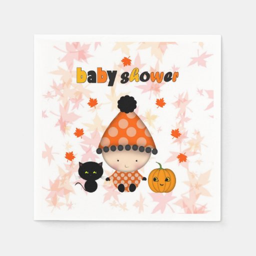Autumn Fall Halloween Baby Shower Paper Napkins Zazzle