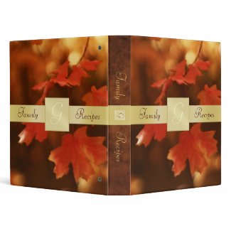 Autumn Fall Leaf Thanksgiving Recipe Binder binder