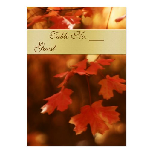 Autumn Fall Leaf Wedding Table Setting PlaceCard Business Card Templates (front side)