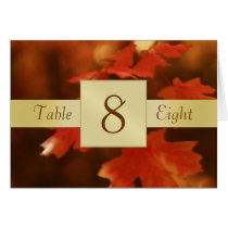 Autumn Fall Leave Table Number Folded Card