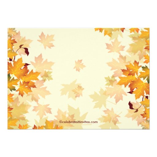 Autumn Fall Leaves Bridal Shower Invitation