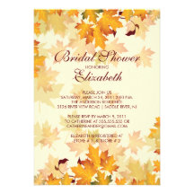Autumn Fall Leaves Bridal Shower Invitation
