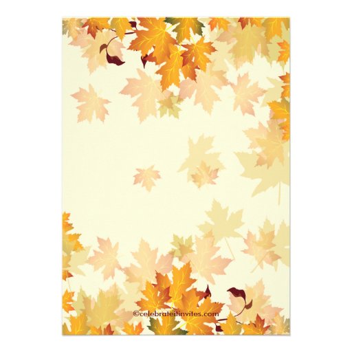 Autumn Fall Leaves Bridal Shower Invitation