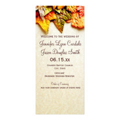 Autumn Fall Leaves Country Wedding Programs