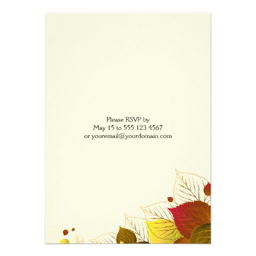 Autumn Fall Leaves Post Wedding Celebration Custom Announcements