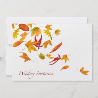 Autumn Fall Leaves Wedding Invitation