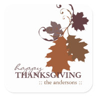 Autumn Fall Oak Leaves Thanksgiving Sticker