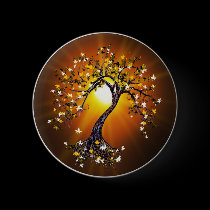 Autumn Fall Tree at Sunset Button buttons