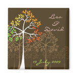 Autumn Fall Trees Save The Date Wedding Magnet
