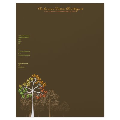 Autumn / Fall Trees Template Business Letterhead by fat_fa_tin
