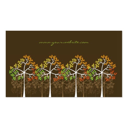 Autumn Fall Trees Woodland Nature Modern Forest Business Card (back side)