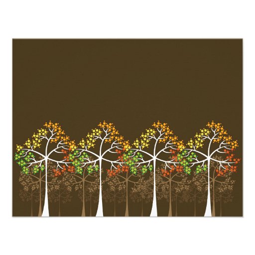 Autumn Fall Trees Woodland Wedding Save The Date Invite