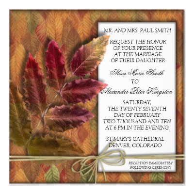 Autumn Fall Wedding invitation