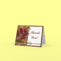Autumn Fall wedding Thank You notecards