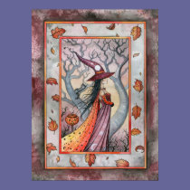 Autumn Fall Witch Wiccan Poster by Molly Harrison posters