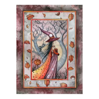 Autumn Fall Witch Wiccan Poster by Molly Harrison print