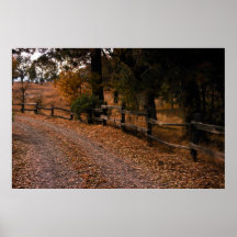 Autumn fence print