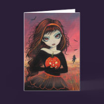 Autumn Fire Halloween Greeting Card cards