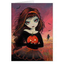 Autumn Fire Halloween Greeting Card