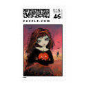 Autumn Fire Halloween Postage Stamps stamp