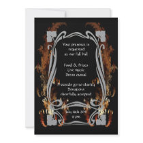 autumn fire personalized invite