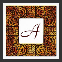 Autumn Flame Celtic Monogrammed Wedding Invitation invitations