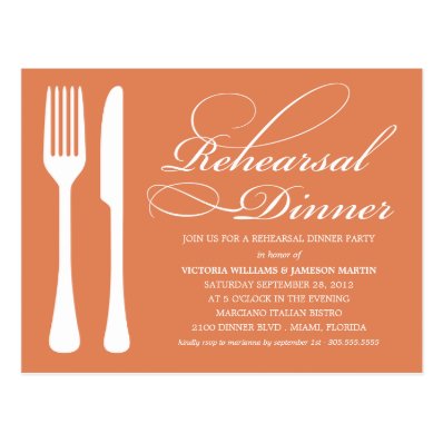 AUTUMN FLATWARE | REHEARSAL DINNER INVITE POSTCARD