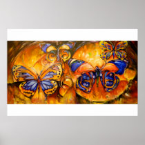autumn-flight, butterfly-poster, abstract-butterflies, butterfly-paintings-by-timothy, orikri, butterflies-by-timothy-orikri, abstract-paintings, contemporary-art, fine-art, decorative-art, Plakat med brugerdefineret grafisk design