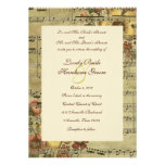 Autumn Floral Music Wedding Invitation