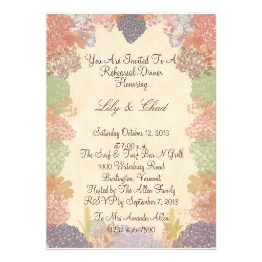 Autumn Floral Rehearsal Dinner Invitation