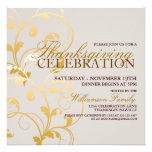 Autumn Floral Thanksgiving Dinner Invitation
