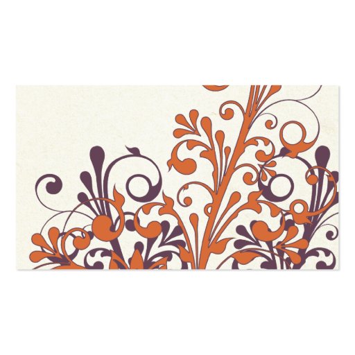Autumn Floral Wedding Place or Escort Cards Business Cards (back side)