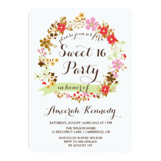 sweet invitations invitation sixteen floral announcements