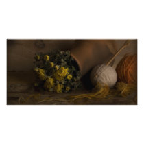 Autumn Flowers Personalized Photo Card