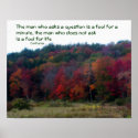 Autumn Foliage Field Inspirational Quote Poster posters
