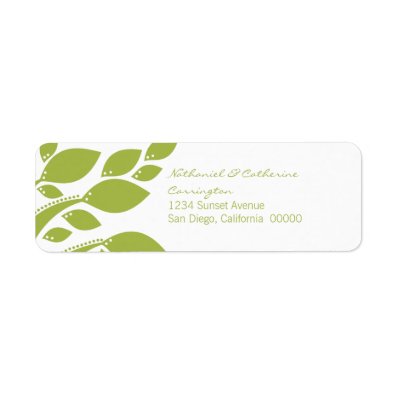 Autumn Foliage Return Address Labels, Green Label
