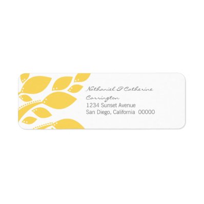 Autumn Foliage Return Address Labels, Yellow Label