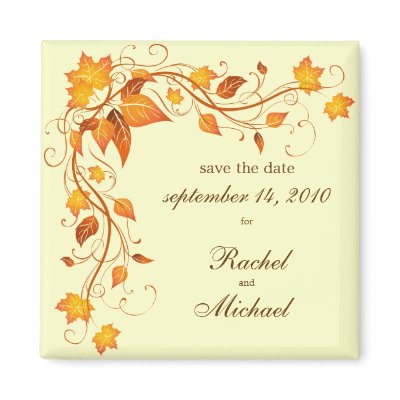 Autumn Foliage Save the Date Magnet