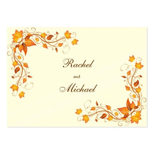 Autumn Foliage Wedding Directions Card Business Cards (front side)