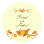 Autumn Foliage Wedding Envelope Seals Round Stickers