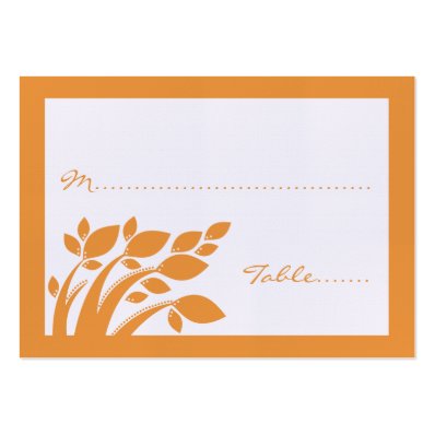 Autumn Foliage Wedding Place Card Large Business Card