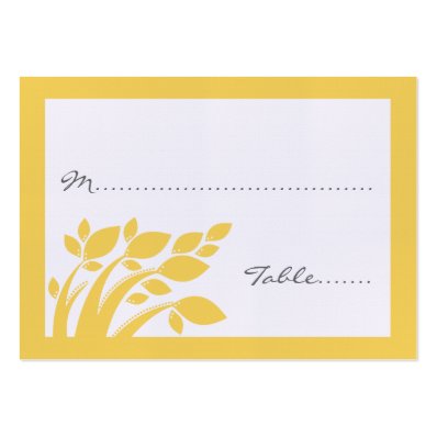 Autumn Foliage Wedding Place Card Large Business Card